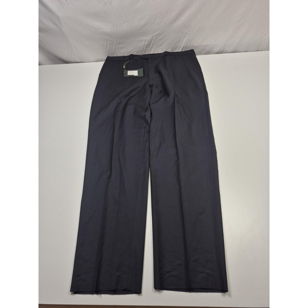 Zanieri Dress Pants Mens 42x36 Black Wool Flat Front Super 100s Italy NWT